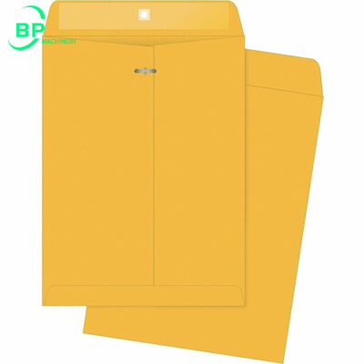 Machine à enveloppes Kraft Clasp bp001 avec perforation et insertion d'attache métallique pour différents formats de papier kraft.