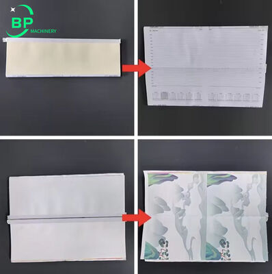 Machine d'emballage automatique de dos de cahier BPBB30L2F avec double alimentateur de couverture et fonctions de colle froide ou de colle chaude pour la reliure de cahiers de lycée